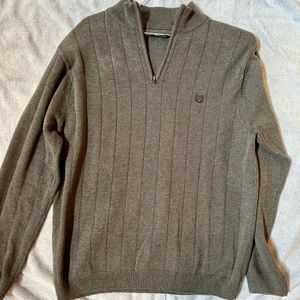 Solid 1/4 Zip Chaps Sweater